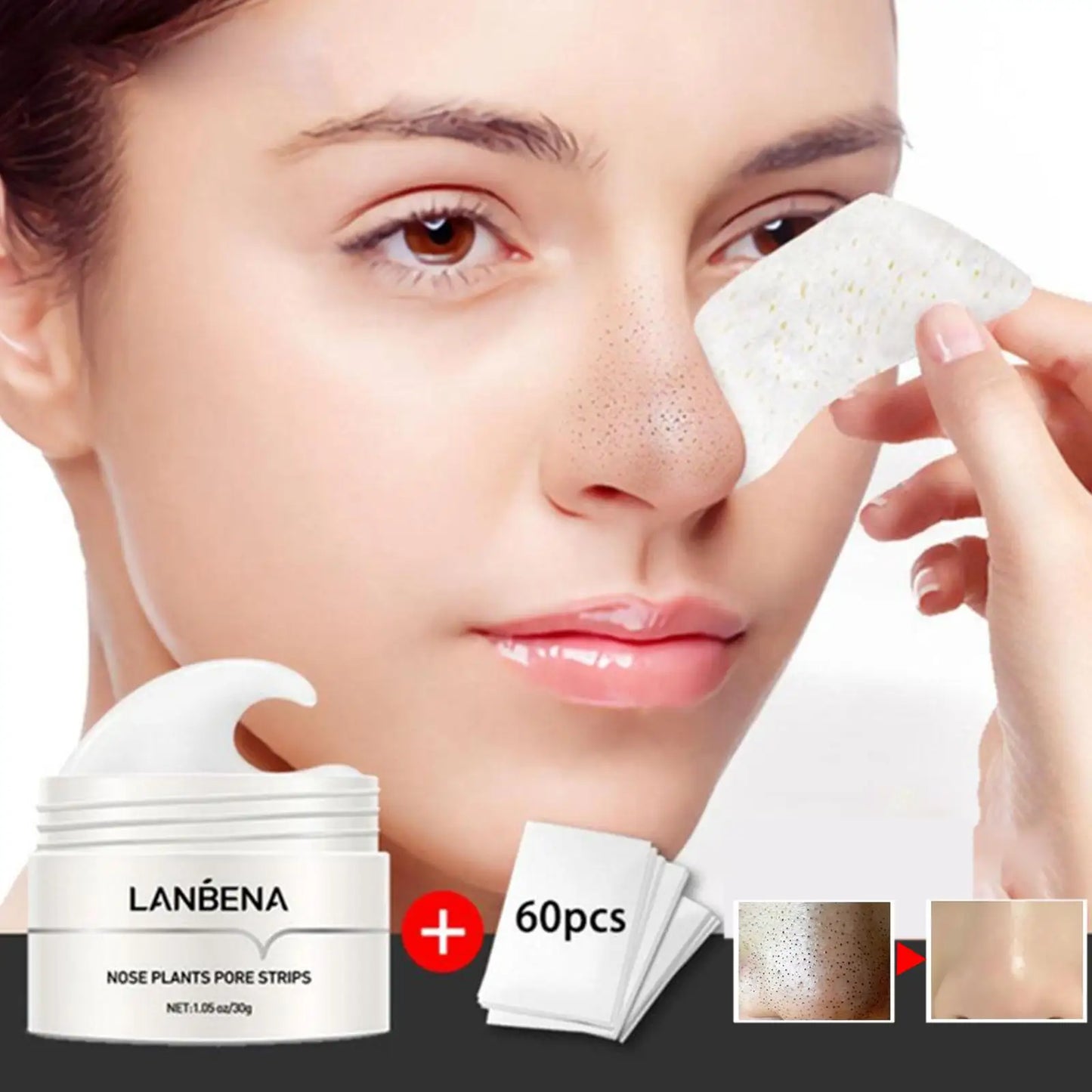LANBENA Blackhead Remover Nose Mask Pore Strip Tearing Patch Care Skin Nasal Deep Peeling Deaning Treatment Acne Black Mask R8P9