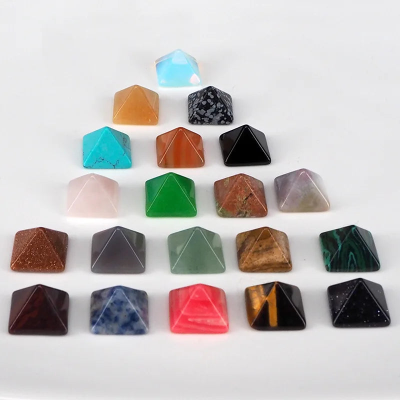 New 7pcs/set Pyramid Gemstone Natural Stone Crystal Quartz Healing Crystals Point Chakra Home Office Decoration Crafts