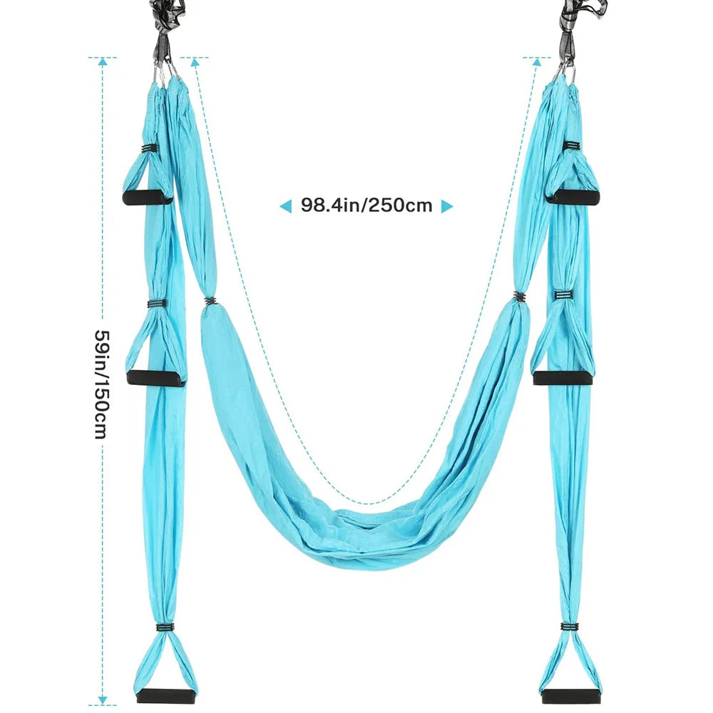 Aerial Yoga Hammock for Inelastic Gym Strength, Yoga  Inversion Anti-Gravity Aerial Traction Swing