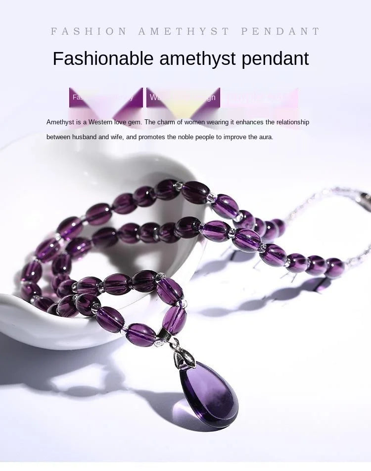 Amethyst Necklace Crystal Bracelet Crafts Crystals Decorativas Raw Stone Jewelry Women's Organic Material Feng Shui Piedras