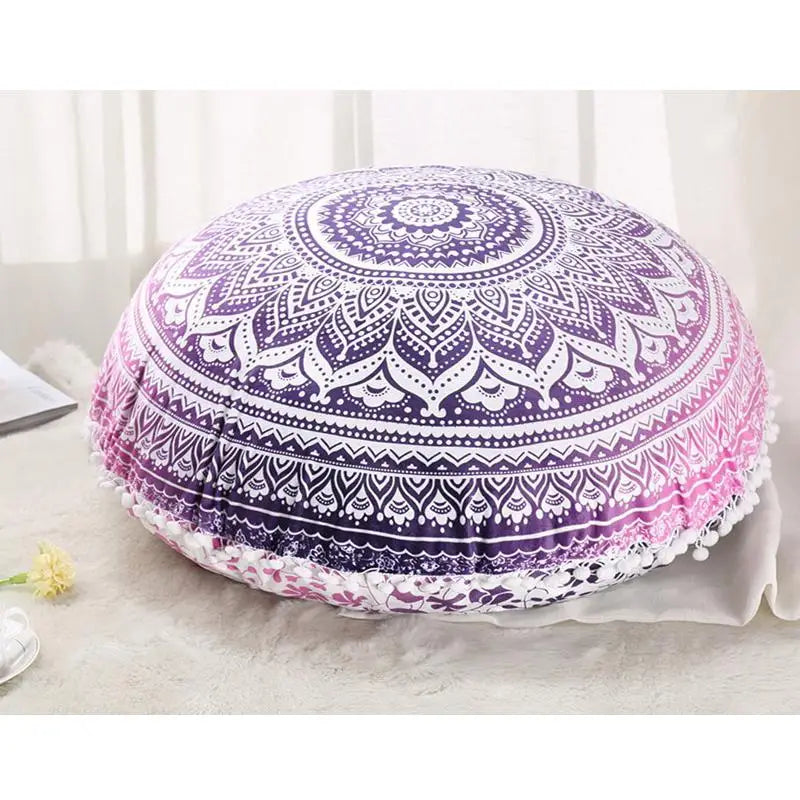 Colorful Mandala Floor Pillows Ottoman Round Bohemian Meditation Cushion Pillow Pouf   52