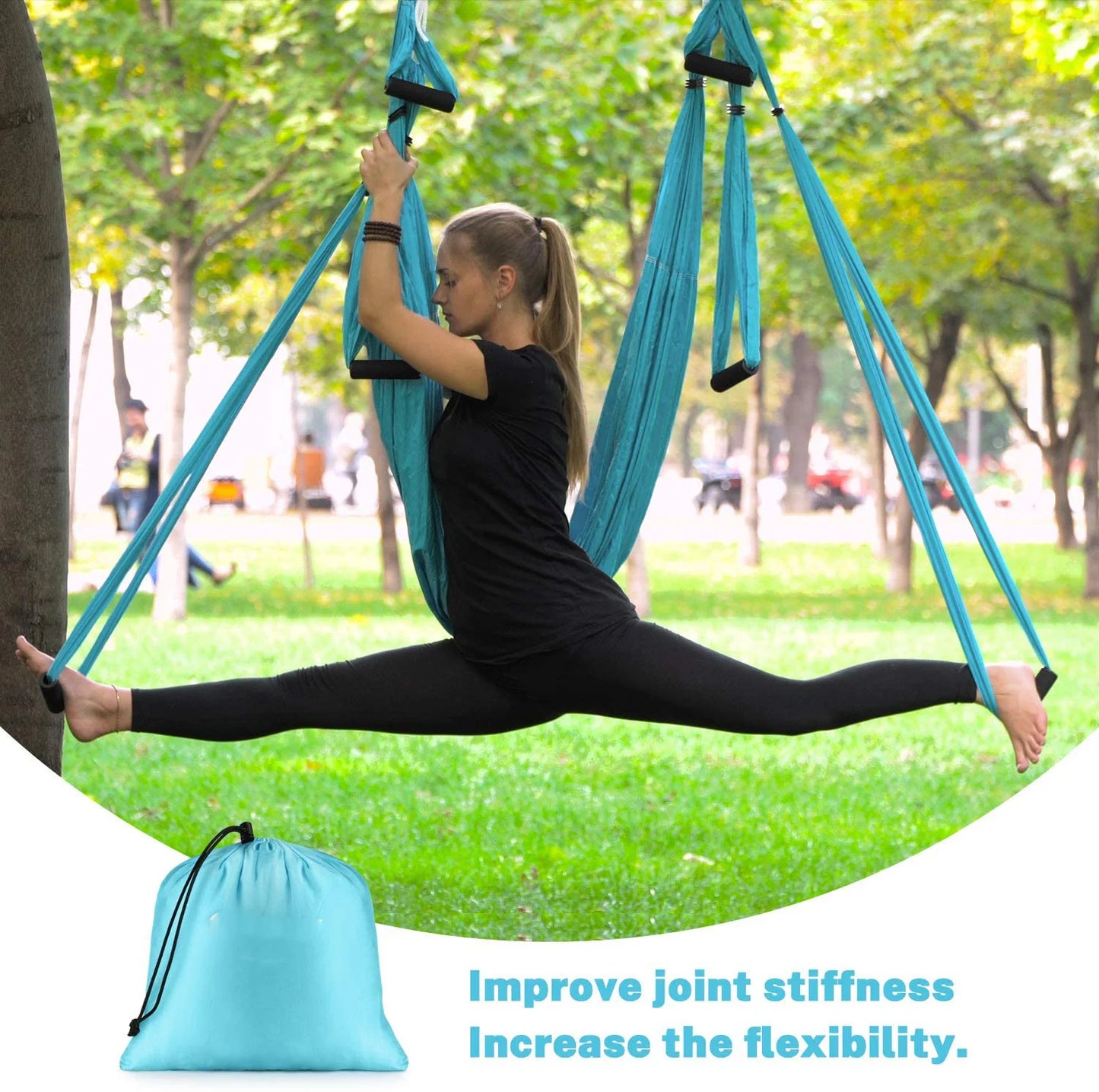 Aerial Yoga Hammock for Inelastic Gym Strength, Yoga  Inversion Anti-Gravity Aerial Traction Swing