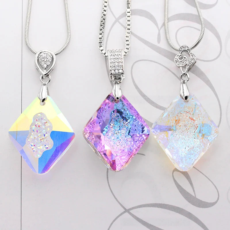 Crystal stone diamond Necklace pendants women for jewelry Crystal Making accessories Pendants Shiny Glass Decorative Crystals