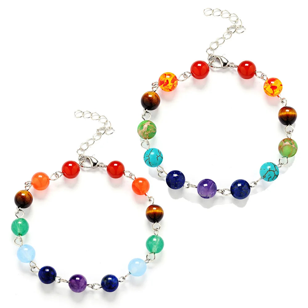 DIEZI India Yoga Energy New Jewelry Sets Natural Stone Beads 7 Chakra Healing Balance Necklaces Earrings Bracelets for Women