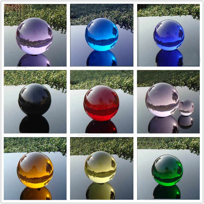 50mm Quartz Crystal Glass Red Obsidian Stone Ball Asian Rare Natural Feng Shui Crystals Sphere Magic Healing Balls