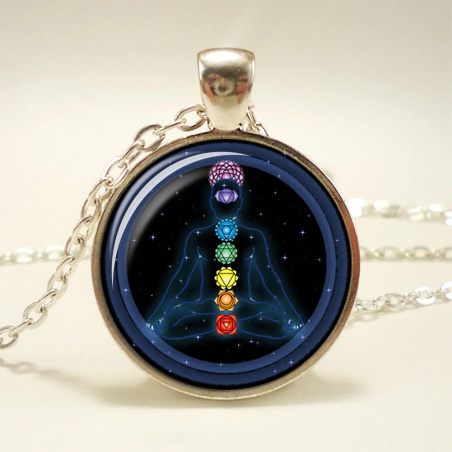 7 Chakra Reiki Healing Necklace Buddha Yoga Meditation Pendant Spiritual Om Symbol Indian Jewelry Chain Statement Hope Necklace