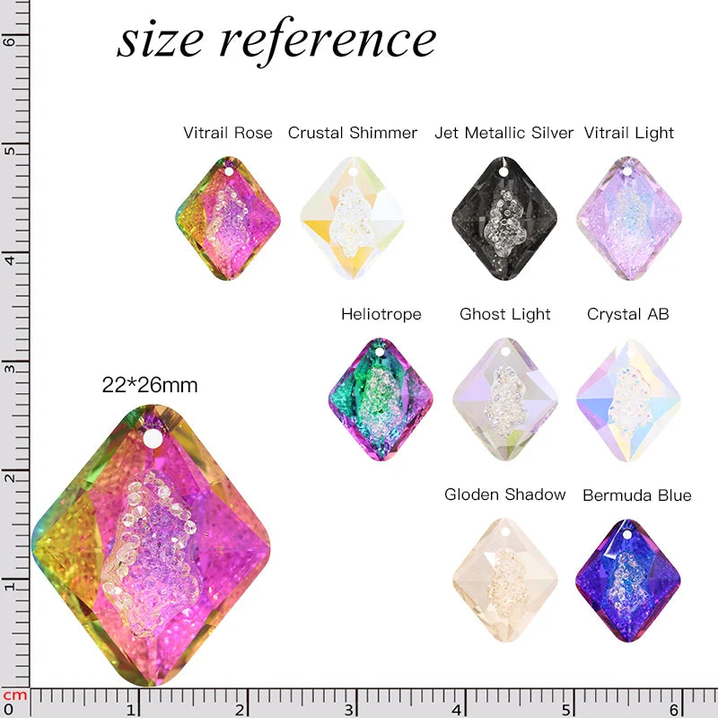 Crystal stone diamond Necklace pendants women for jewelry Crystal Making accessories Pendants Shiny Glass Decorative Crystals