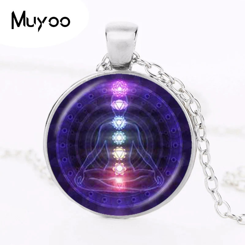 7 Chakra Reiki Healing Necklace Buddha Yoga Meditation Pendant Spiritual Om Symbol Hope Jewelry Chain Statement Necklace HZ1