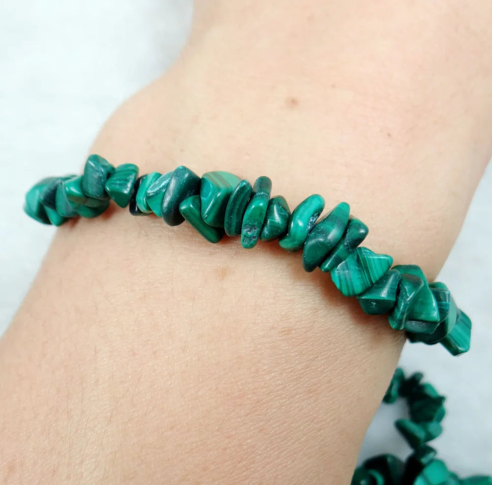 Natural Stone malachite  lapis  tiger eye Bracelets Charm 7 Chakra Reiki Healing Crystals Chips Single Strand Women Bracelet