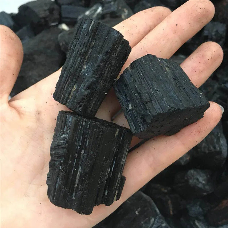 3pcs Raw Black Tourmaline Mineral Specimen Chakra Crystals and stones Metaphysical air cleaning for healing stone 30-40mm