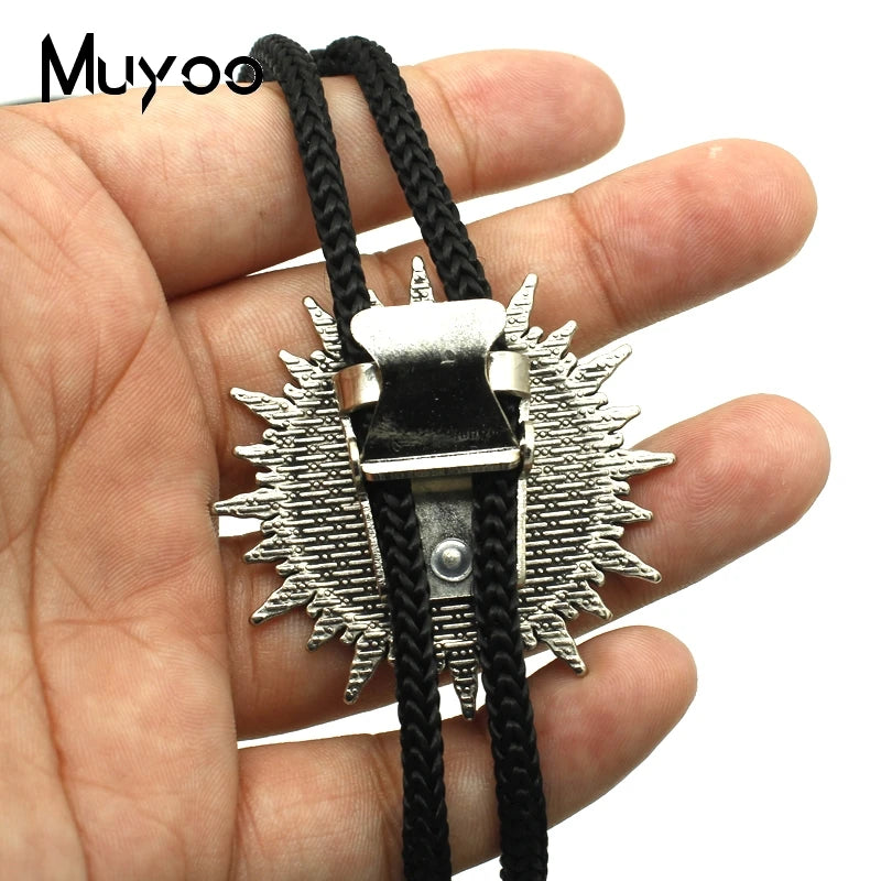 BOLO-00133 Black White Gothic Yin Yang Bolo Tie Glass Cabochon Pendant Yoga Zen Jewelry Wonderful Gift for Yoga Lover Wholesale