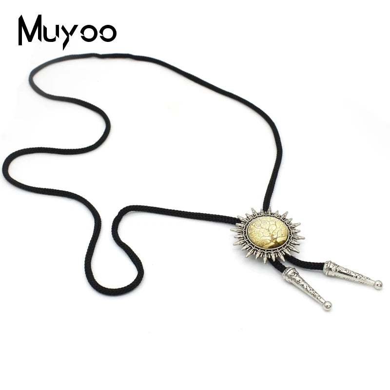 BOLO-00133 Black White Gothic Yin Yang Bolo Tie Glass Cabochon Pendant Yoga Zen Jewelry Wonderful Gift for Yoga Lover Wholesale