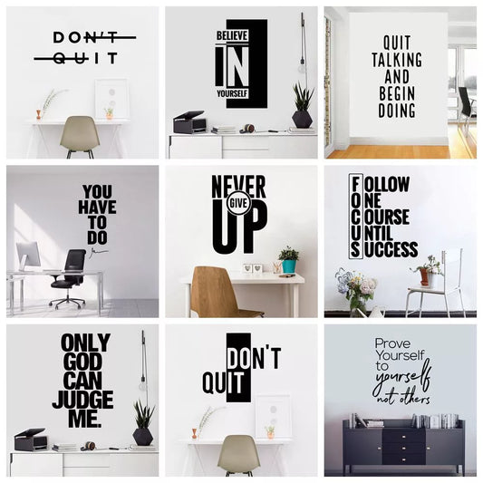 Quote Motivational Sentence Wall Stickers Art Wallpaper For Living Rooms Bedroom Decoration Accessories Murals