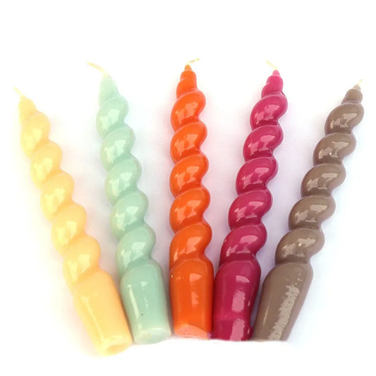 2 Pcs/Box Spiral Candles Candy Colored Candles Birthday Cake Baking Candles Home Candlelight Dinner Candles Christmas Supplies