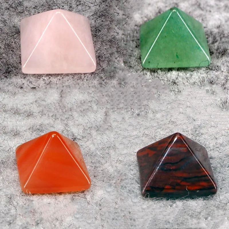 New 7pcs/set Pyramid Gemstone Natural Stone Crystal Quartz Healing Crystals Point Chakra Home Office Decoration Crafts