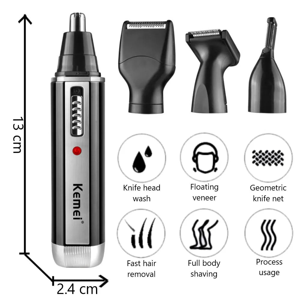 4 in 1 trimmer for men Electric Nose and ear trimmer Rechargeable Trimmer For Hair Beard Nose And Ear Cleaner Grooming Set