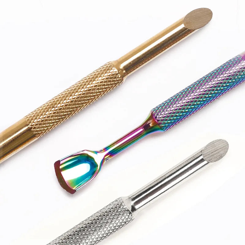 1pcs Double-ended Stainless Steel Cuticle Pusher Dead Skin Push Remover For Pedicure Manicure Nail Art Cleaner Care Tool 네일 재료