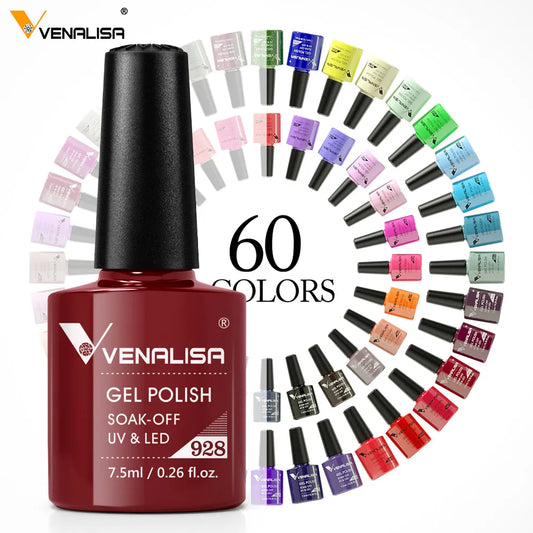 Venalisa nail gel polish 60 color high quality product nail art soak off odorless organic UV gel nail polish varnish gel lacquer