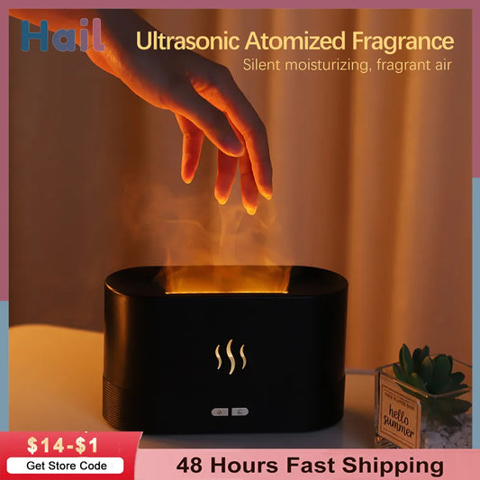 Flame Fire Humidifier Aromatherapy Diffuser Aromatic Essences House Ultrasonic Air Humidifier Home Bedoom Fragrance Diffusers