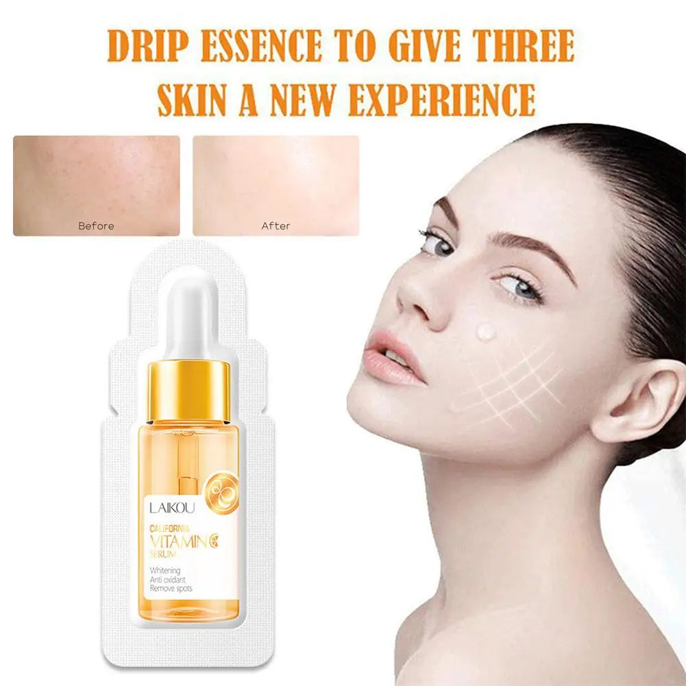 1.5ml Vitamin C Face Serum Hyaluronic Acid Essence Lines Fade Brighten Anti-aging Whitening Skin Moisturizing Repair Care F W9s3