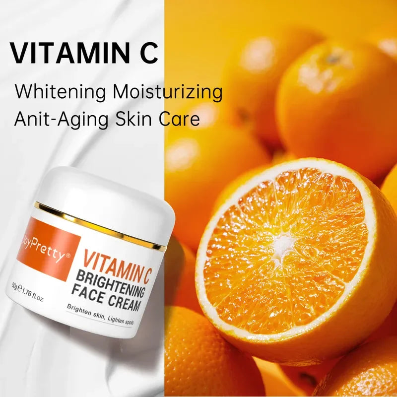 JoyPretty Vitamin C for Face Cream Whitening Dark Spots Removal Shrink Pore Serum Moisturizing Lighten Facial Skin Care Products