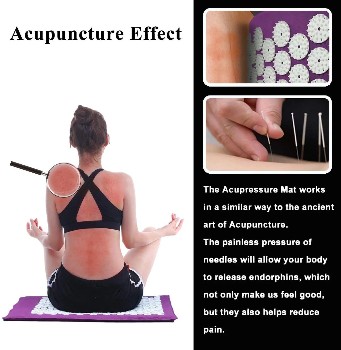 Acupressure Mat,Cushion for Yoga Relieve Stress Pain ,Natural Relief Stress Tension Body Massage