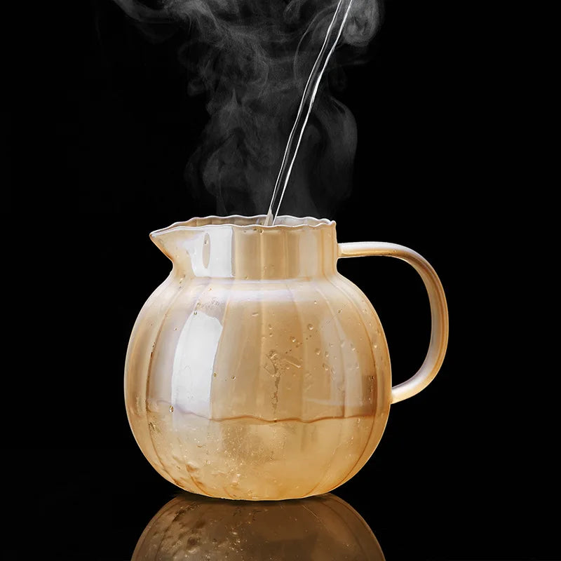 Heat Resistant Glass Teapot Infuser Chrysanthemum Tea Kettle Kung Fu Teawear Set Puer Oolong Pot Pumpkin Teapot