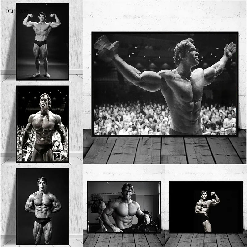 Arnold Schwarzenegger Fitness Posters and Prints Motivational Wall Art Canvas Paintings Modern Home Room Wall Decor