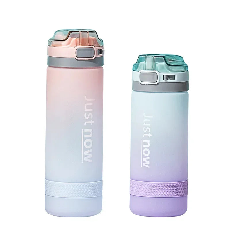 500ml/600ml New Fashion Water Bottle With Straw Free Portable Outdoor Sports Cute Drinking Plastic