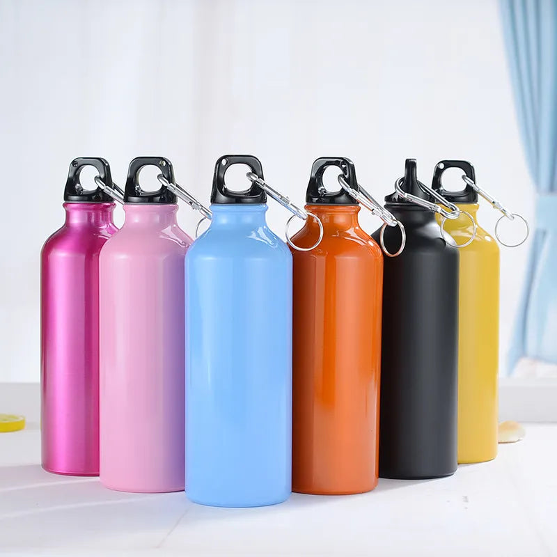 Alloy Sport Water Bottle 500ml Hiking Camping Cycling Water Bottle Kettle with Buckle
