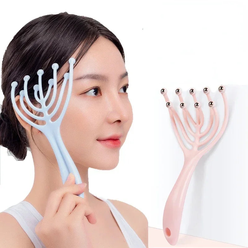 9/5 Claws Head Massger Relieve Migraine Hand Held Hair Stress Relief Aid Relaxation Scalp Massage Roller for Hair Growth