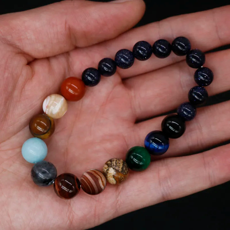 2019 Eight Planets Bead Bracelet Men Natural Stone Universe Yoga Chakra Solar System Bracelet for Men Jewelry Drop Shipping MY3