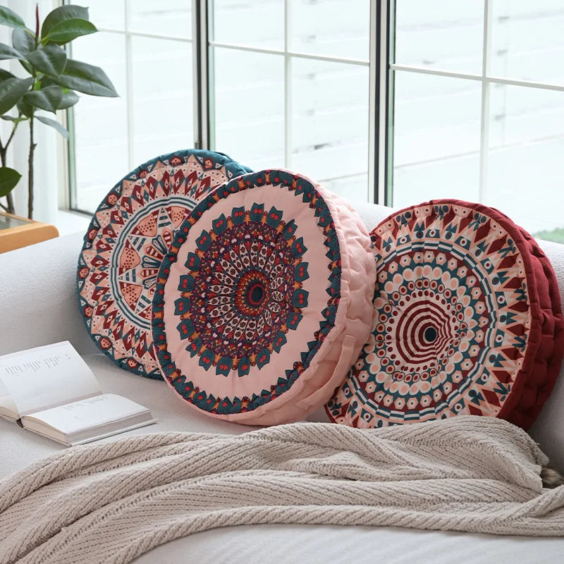 Meditation Cushion Ethnic Style Retro Sofa Pillow Bohemian Floor Seat Back Cushion Stuffed Tatami Living Room Home Decor Futon