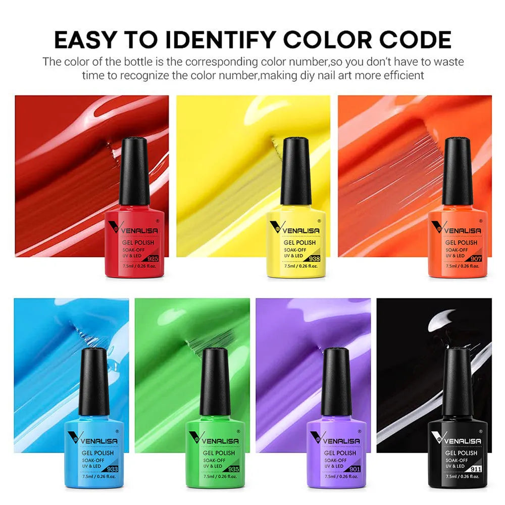 Venalisa nail gel polish 60 color high quality product nail art soak off odorless organic UV gel nail polish varnish gel lacquer