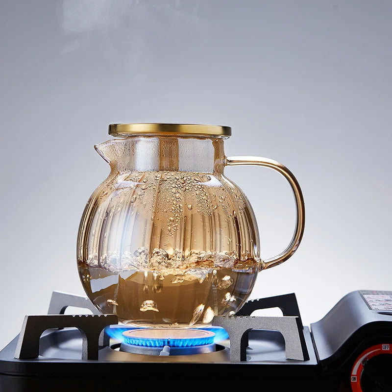 Heat Resistant Glass Teapot Infuser Chrysanthemum Tea Kettle Kung Fu Teawear Set Puer Oolong Pot Pumpkin Teapot