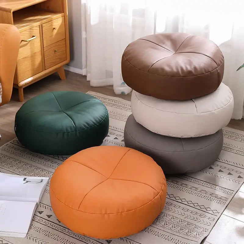 2024 Japanese Seat Cushion Tatami Lazy Sofa Cushion Leather Mat Bedroom Soft Stool Balcony Bay Window Cushion Meditation Pillow
