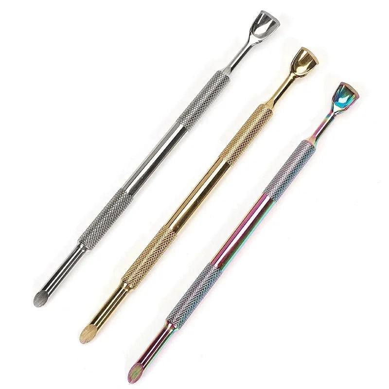 1pcs Double-ended Stainless Steel Cuticle Pusher Dead Skin Push Remover For Pedicure Manicure Nail Art Cleaner Care Tool 네일 재료