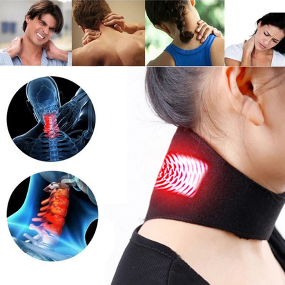 Tcare 1 PC Health Care Neck Support Massager Tourmaline Self-heating Neck Belt Protection Spontaneous Heating Belt Body Massager