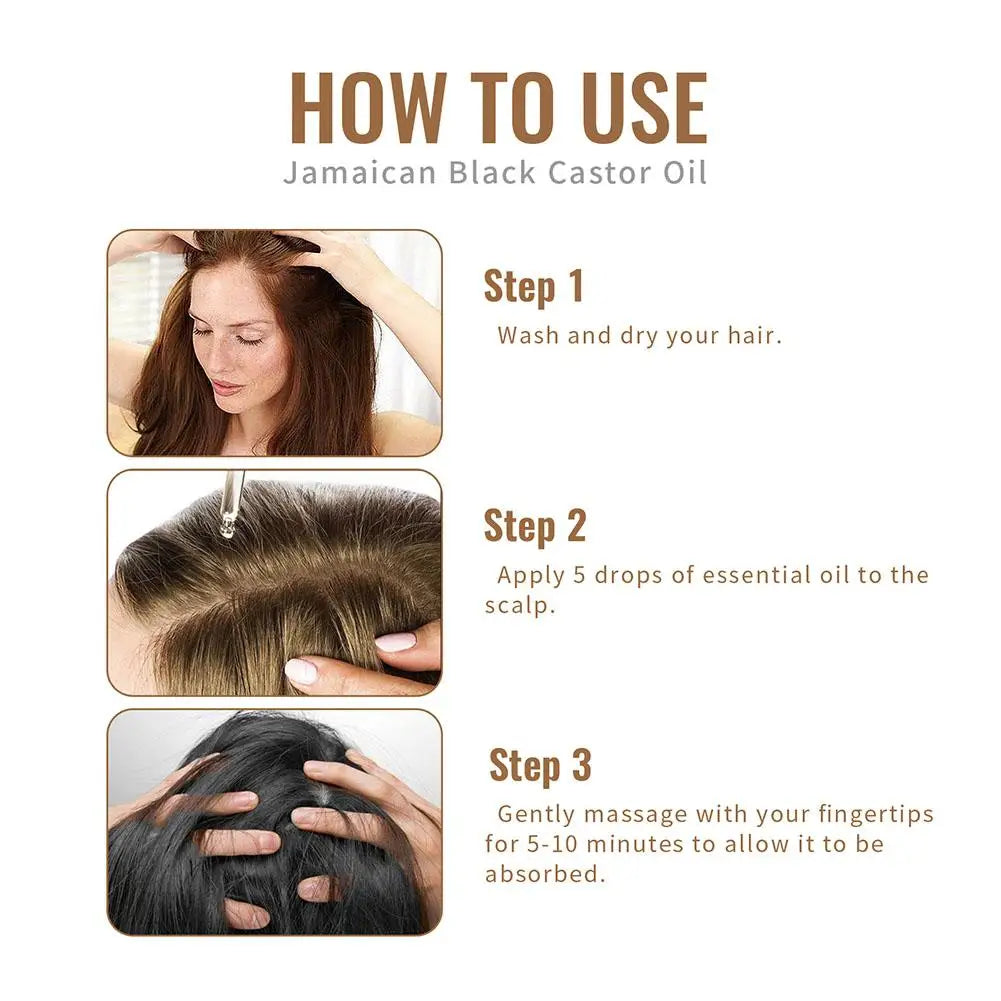 Black Castor Oil Nourishes Skin Massage Essential Oil Eyebrows Growth Prevents Skin Aging Hair Care Products