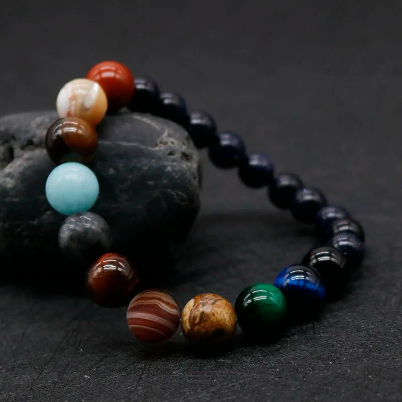 2019 Eight Planets Bead Bracelet Men Natural Stone Universe Yoga Chakra Solar System Bracelet for Men Jewelry Drop Shipping MY3