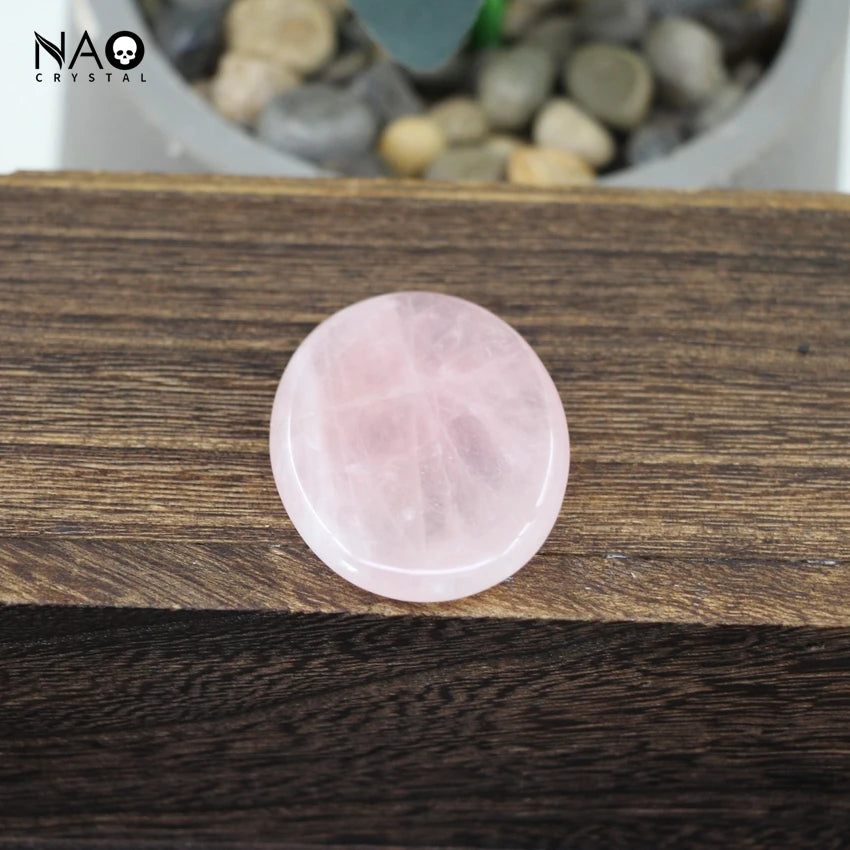 35x45mm Thumb Worry Stone Oval Massage Quartz Healing Crystal Palm Energy Therapy Meditation Spiritual Flake Pocket Gemstone