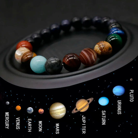 2019 Eight Planets Bead Bracelet Men Natural Stone Universe Yoga Chakra Solar System Bracelet for Men Jewelry Drop Shipping MY3