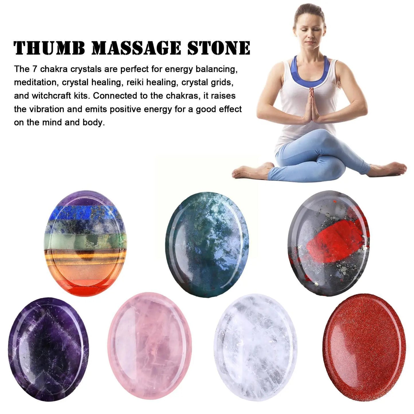 Thumb Worry Stone Chakra Worry Stone For Healing Rainbow Crystals And Healing Rocks Natural Crystal Gems Anxiety Relief Dec C7x0